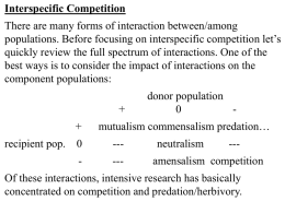 Species Interactions: Competition