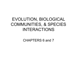 evolution, biological communities, & species