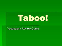 Taboo words