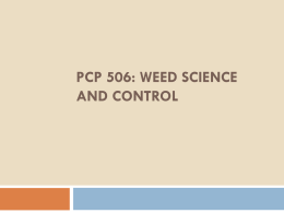 PCP 506: WEED SCIENCE AND WEED CONTROL