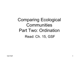 Comparing Ecological Communities Part Two: Ordination