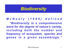 Loss in Biodiversity
