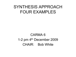 SYNTHESIS APPROACH FOUR EXAMPLES