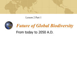 Future of Global Biodiversity