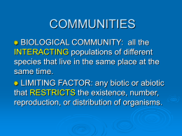 COMMUNITIES & BIOMES (Chapter 3: Communities and Biomes pp