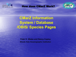 Wiebe/Copley -_How Does CMarZ work? Data and Species Pages