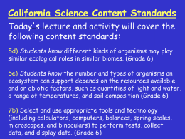 California Science Content Standards