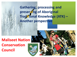 Traditional Knowledge Training Workshop