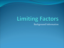 Limiting Factors & Carrying Capacity