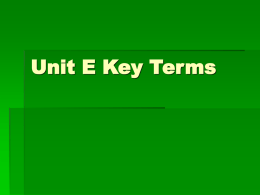 Unit E Key Terms Our Planet