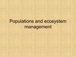 Populations and ecosystem management