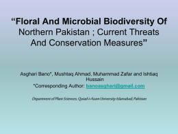 Biodiversity and conservation in Pakistan