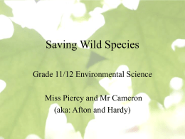 Saving Wild Species