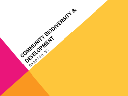Community Biodiversity and Development