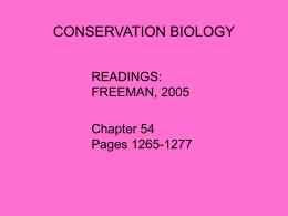conservation biology - University of Illinois at Chicago