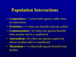 Marine Ecology 2009 final lecture 4 Competition