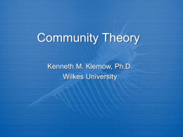 Community Theory - Wilkes University