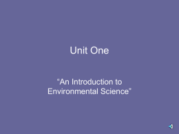 Unit One “Biology Basics”