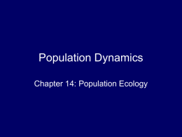 Population Ecology-Chapter 14 PowerPoint