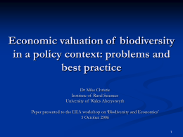 EEA biodiversity economic workshop - Christie 2006