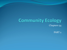 Community Ecology and Ecosystems