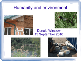 Humans and environment - Donald Edward Winslow