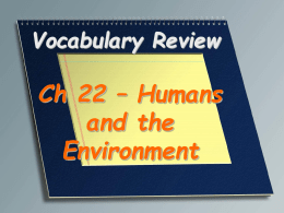 Humans and the Environment Vocabulary Review