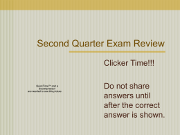 Second Quarter Exam Review