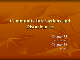 Community Interactions and Disturbances PPT