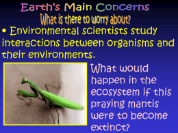 Earth`s Main Environmental Concerns: