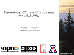 Alyssa Wed AM talk - USA National Phenology Network