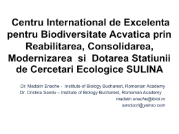 International Centre of Excellency for Aquatic Biodiversity in Sulina