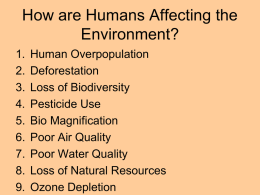 Human Impacts on Environment