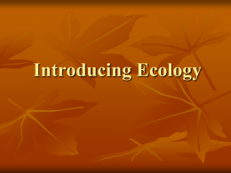 Intro Ecology and Energy Flow