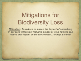 Mitigations for Biodiversity Loss
