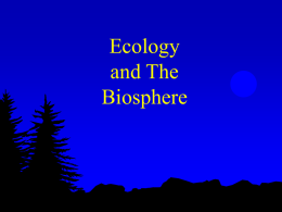 Ecology and The Biosphere