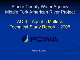AQ 3 - PCWA Middle Fork American River Project Relicensing