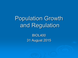 Population Growth and Regulation