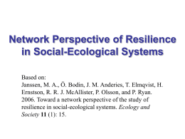 Network Perspective of Resilience in Social