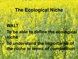 The Ecological Niche