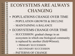 ECOSYSTEMS ARE ALWAYS CHANGNING