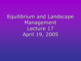 Landscape Equilibrium & Mgmt