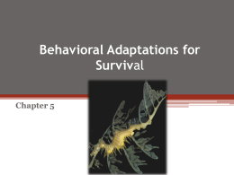 Behavioral Adaptations for Survival Chapter 5
