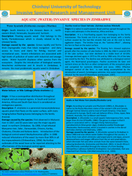 Aquatic (water) invasive species in Zimbabwe...download here