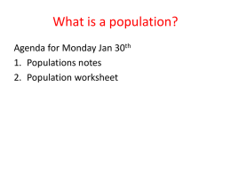 Populations notes