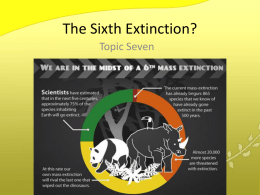 The Sixth Extinction? - Calgary Christian School