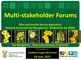 7 Multistakeholder Forums