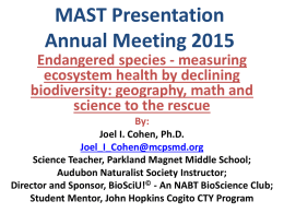 MAST Presentation - Maryland Association of Science Teachers