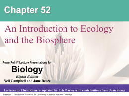 Chapter 52(Introduction to Ecology)