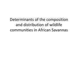 Determinants of the composition and distribution of wildlife